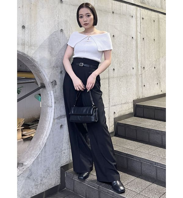 MURUA「オフショルチャイナボタンニット」|ニット・セーター|