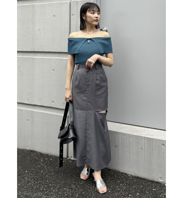 MURUA「オフショルチャイナボタンニット」|ニット・セーター|