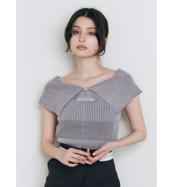 MURUA「オフショルチャイナボタンニット」|ニット・セーター|