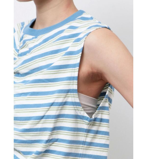 Ungrid「ギャザーデザインマルチボーダータンクトップ」|タンクトップ|