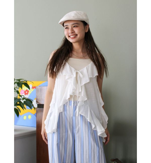 Ungrid「コットンフリルキャミ」|キャミソール|
