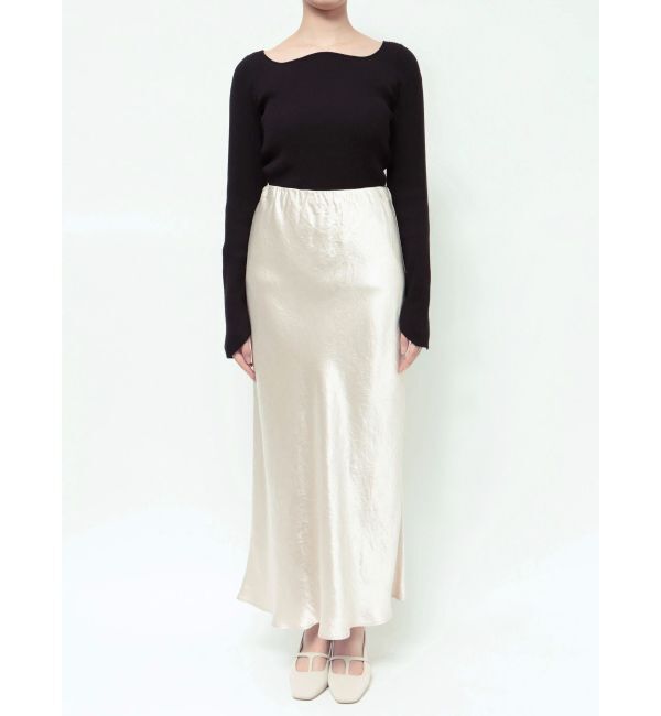 LAGUNAMOON「サテンナロースカート」|スカート|