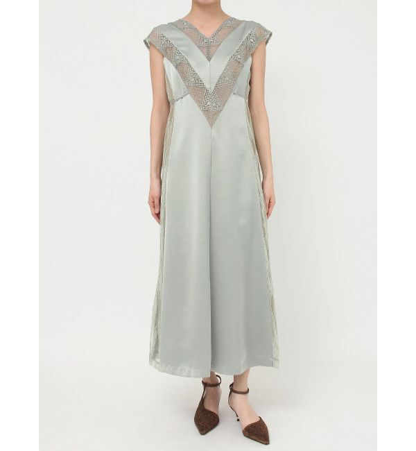 LAGUNAMOON「LADYVネックパネルレースワンピース」|ドレス|