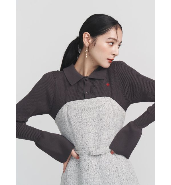 LAGUNAMOON「【POLO BCSコラボ】カラーネックニットドッキングワンピース」|ワンピース|