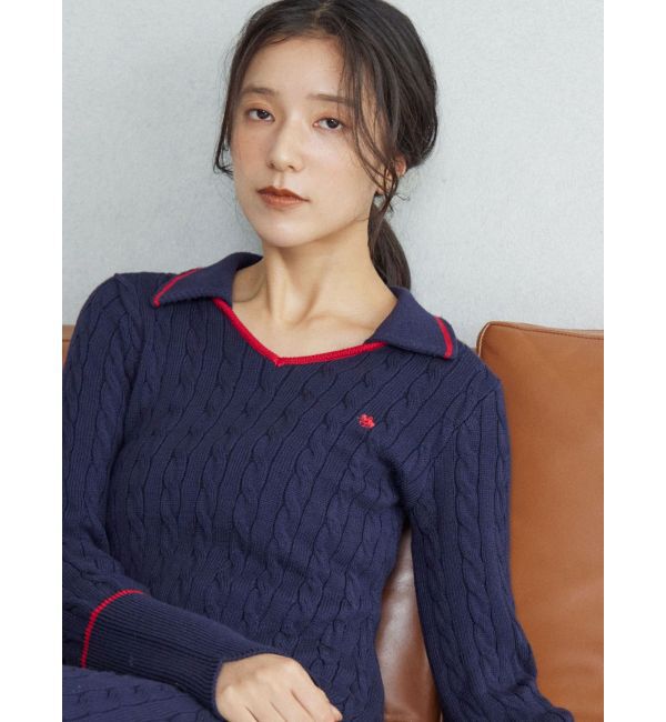 LAGUNAMOON「【POLO BCSコラボ】ケーブルラインニットワンピース」|ワンピース|