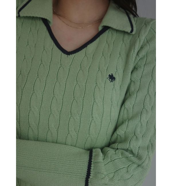 LAGUNAMOON「【POLO BCSコラボ】ケーブルラインニットワンピース」|ワンピース|