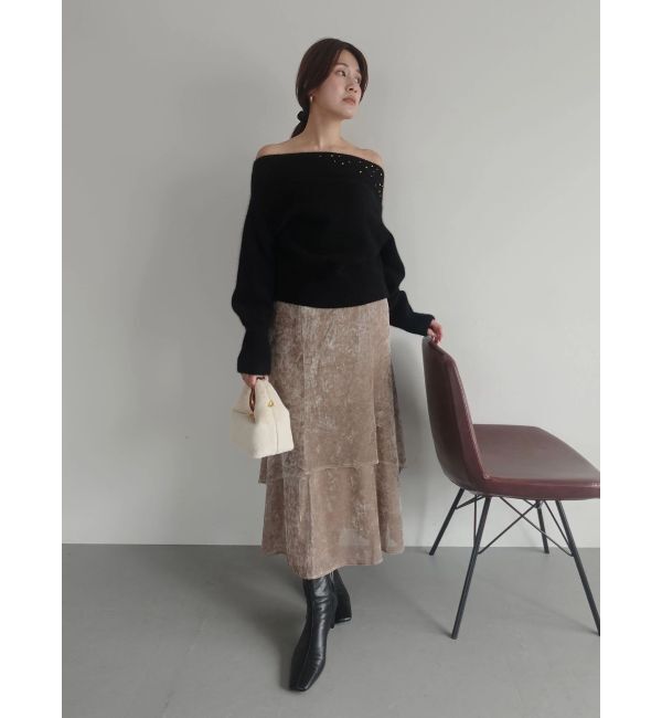 LAGUNAMOON「シアーベロアティアードスカート」|スカート|