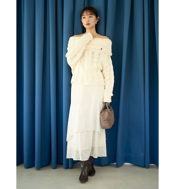 LAGUNAMOON「シアーベロアティアードスカート」|スカート|