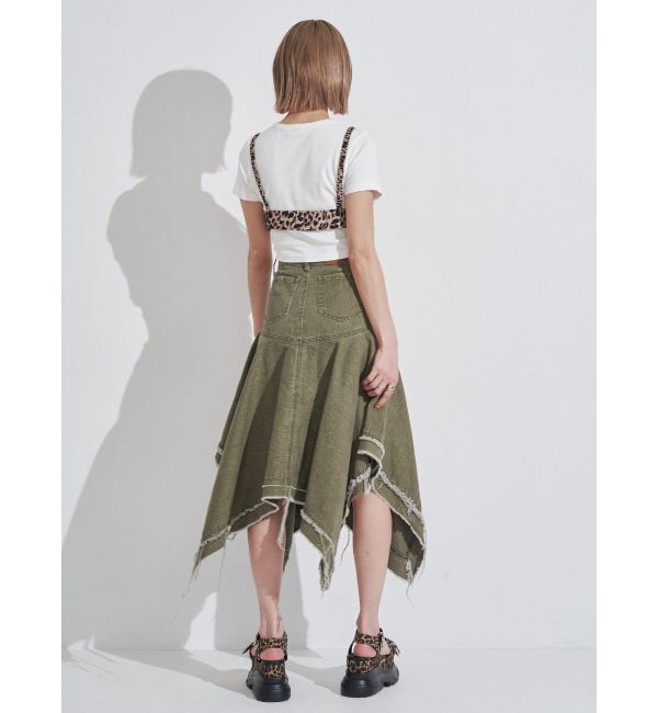 EVRIS「ランダムヘムミディーデニムスカート」|スカート|