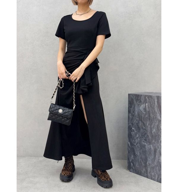 EVRIS「スクエアネックラメカットロングワンピース」|ワンピース|