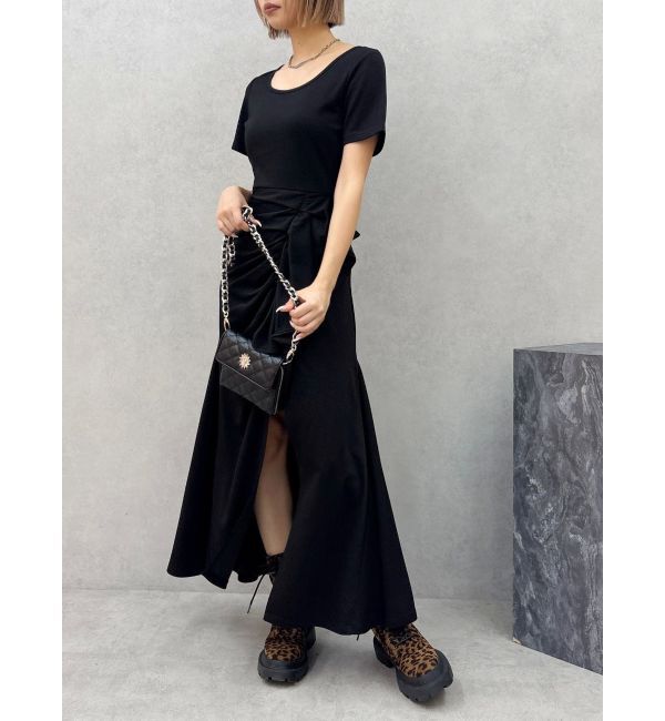 EVRIS「スクエアネックラメカットロングワンピース」|ワンピース|