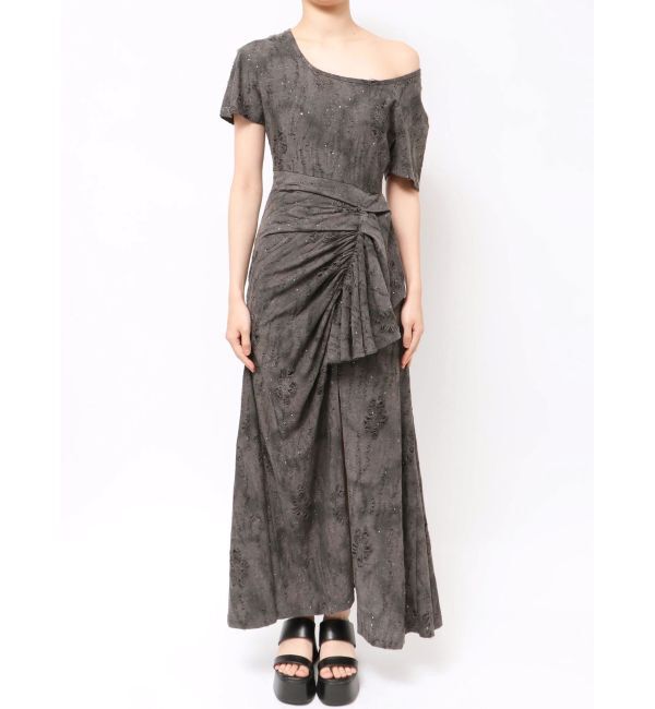 EVRIS「スクエアネックラメカットロングワンピース」|ワンピース|