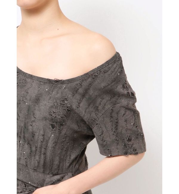 EVRIS「スクエアネックラメカットロングワンピース」|ワンピース|