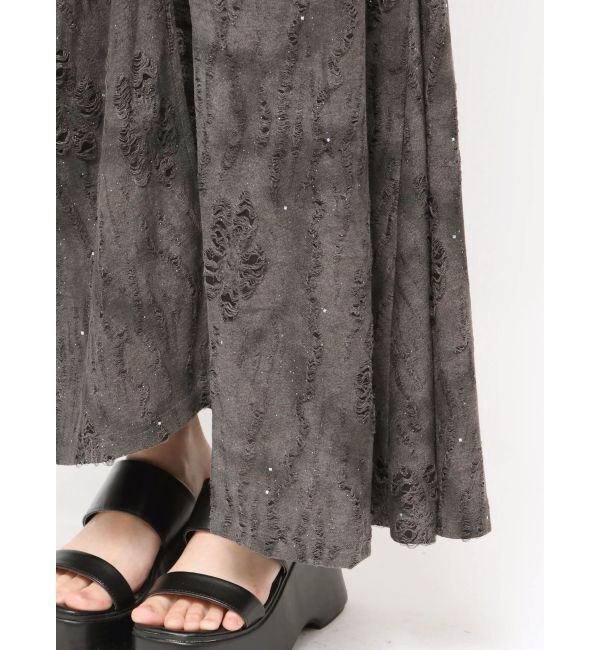 EVRIS「スクエアネックラメカットロングワンピース」|ワンピース|