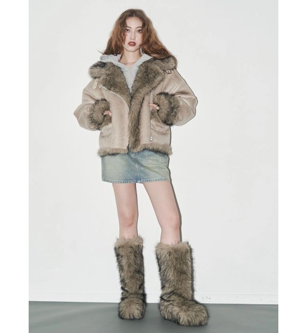 EVRIS「【SNSでバズり中】リバーシブルフェイクファーブルゾン」|ブルゾン・スタジャン|