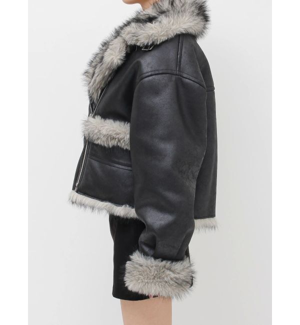 EVRIS「【SNSでバズり中】リバーシブルフェイクファーブルゾン」|ブルゾン・スタジャン|