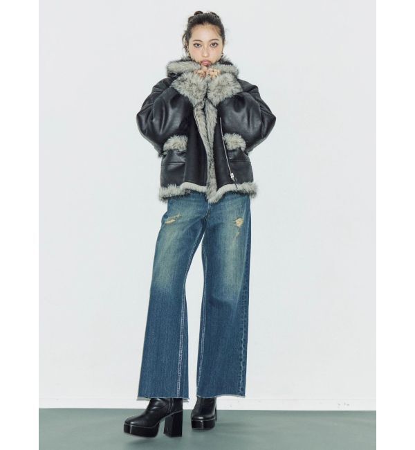 EVRIS「【SNSでバズり中】リバーシブルフェイクファーブルゾン」|ブルゾン・スタジャン|