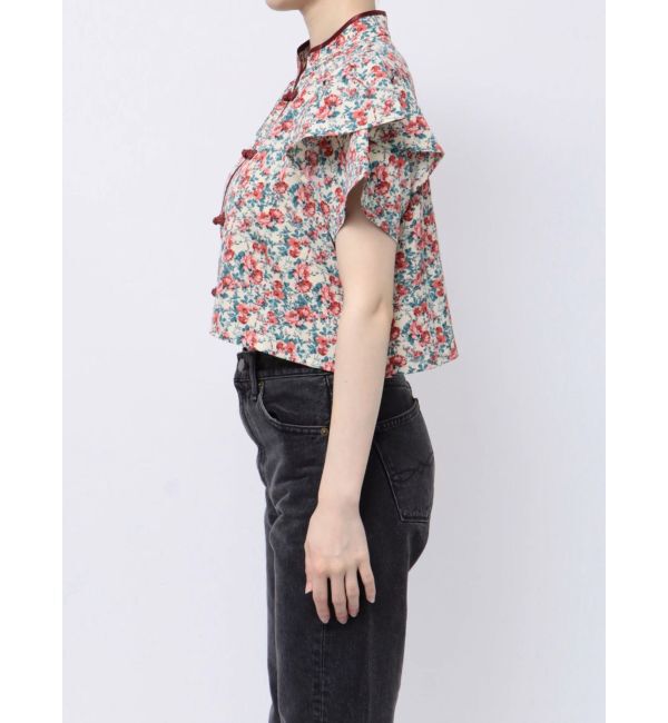 jouetie「ハーフスリーブショルダーフリルショートチャイナシャツ」|シャツ・ブラウス|