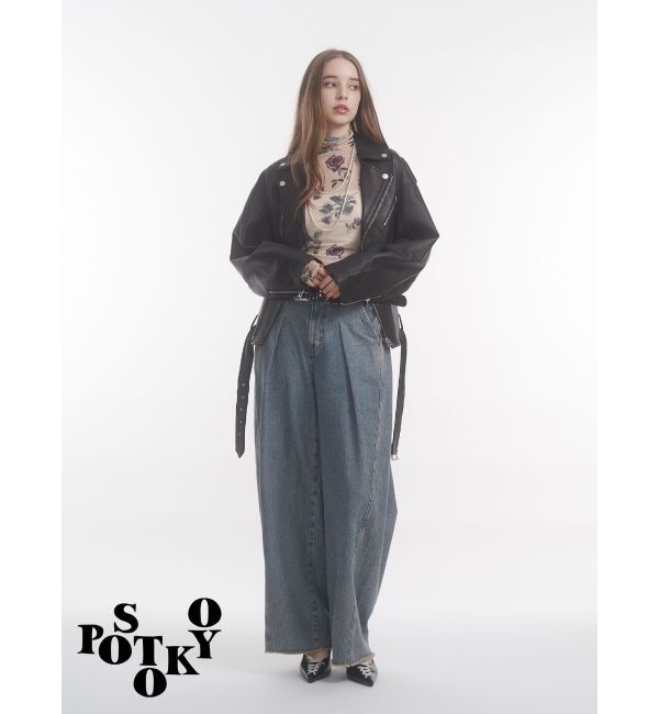 jouetie「【PosTokyo】Real leather riders」|ブルゾン・スタジャン|