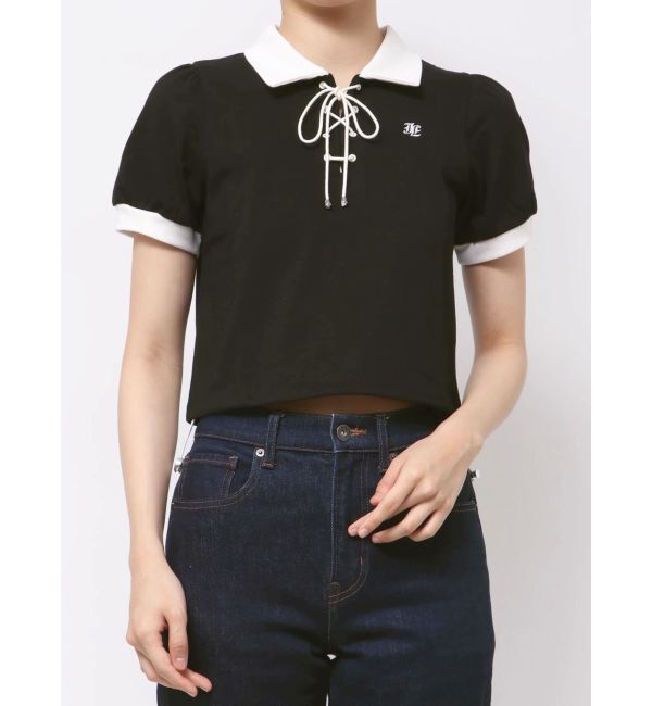 jouetie「レースアップポロトップス」|Tシャツ・カットソー|