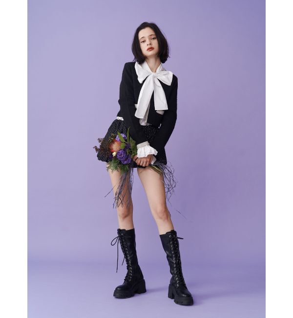 jouetie「スリーブフリルビッグボウタイブラウス」|シャツ・ブラウス|