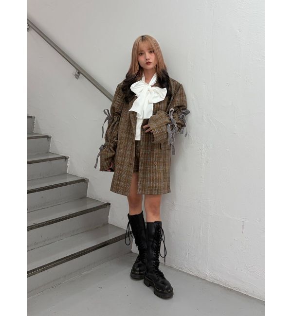 jouetie「スリーブフリルビッグボウタイブラウス」|シャツ・ブラウス|