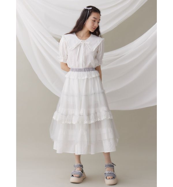 merry jenny「ギンガムリボンブラウス」|シャツ・ブラウス|