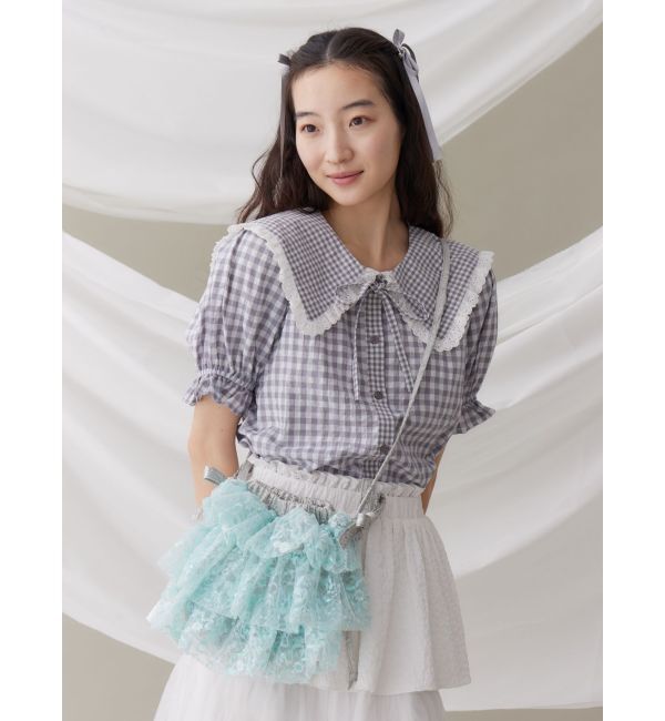 merry jenny「ギンガムリボンブラウス」|シャツ・ブラウス|