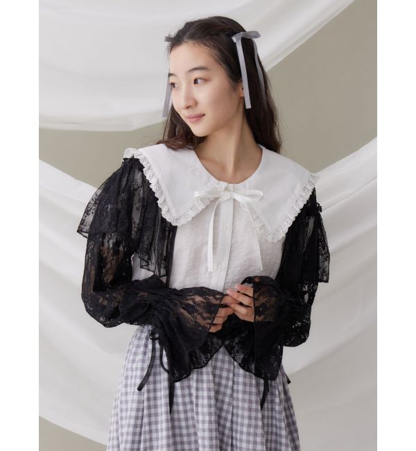merry jenny「ギンガムリボンブラウス」|シャツ・ブラウス|