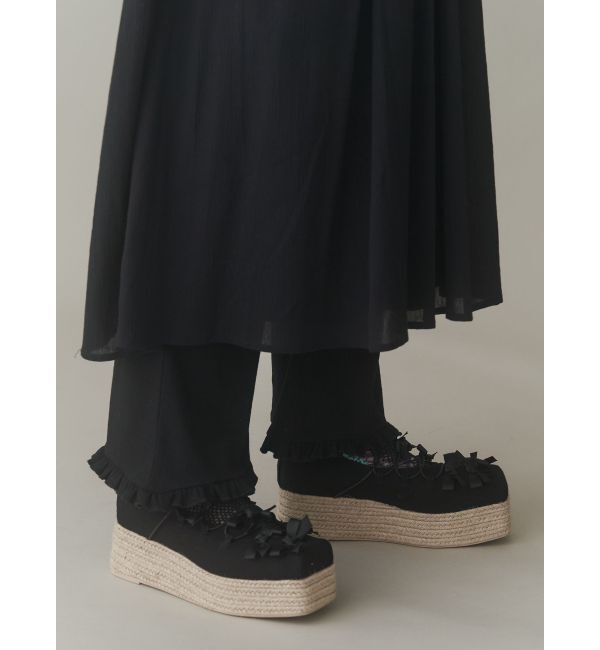 merry jenny「ribbon balletジュートウェッジサンダル」|サンダル|