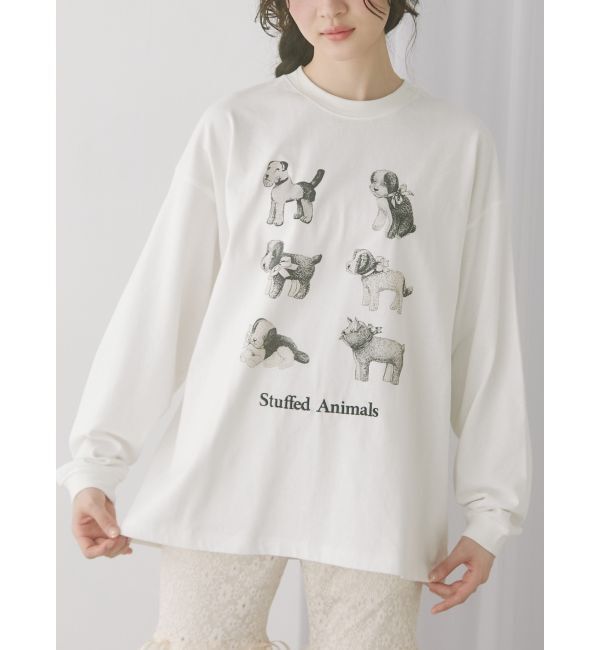 merry jenny「stuffed animalロンT」|Tシャツ・カットソー|オフホワイト