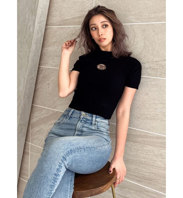 GYDA「ハイウエスト PEEPダメージスキニーデニムパンツ」|デニム|