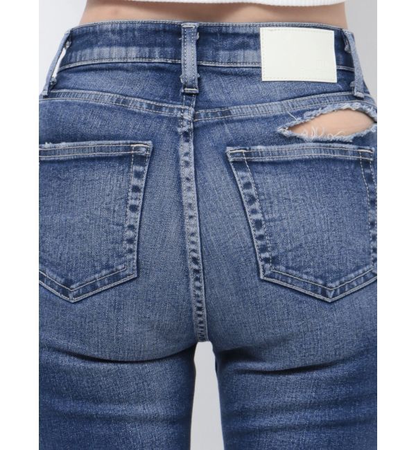 GYDA「ハイウエスト PEEPダメージスキニーデニムパンツ」|デニム|