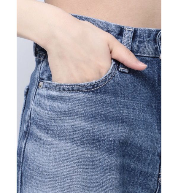 GYDA「【TINY】ハイウエストBOTH SIDE RIPPEDストレートワイドデニムパンツ」|デニム|