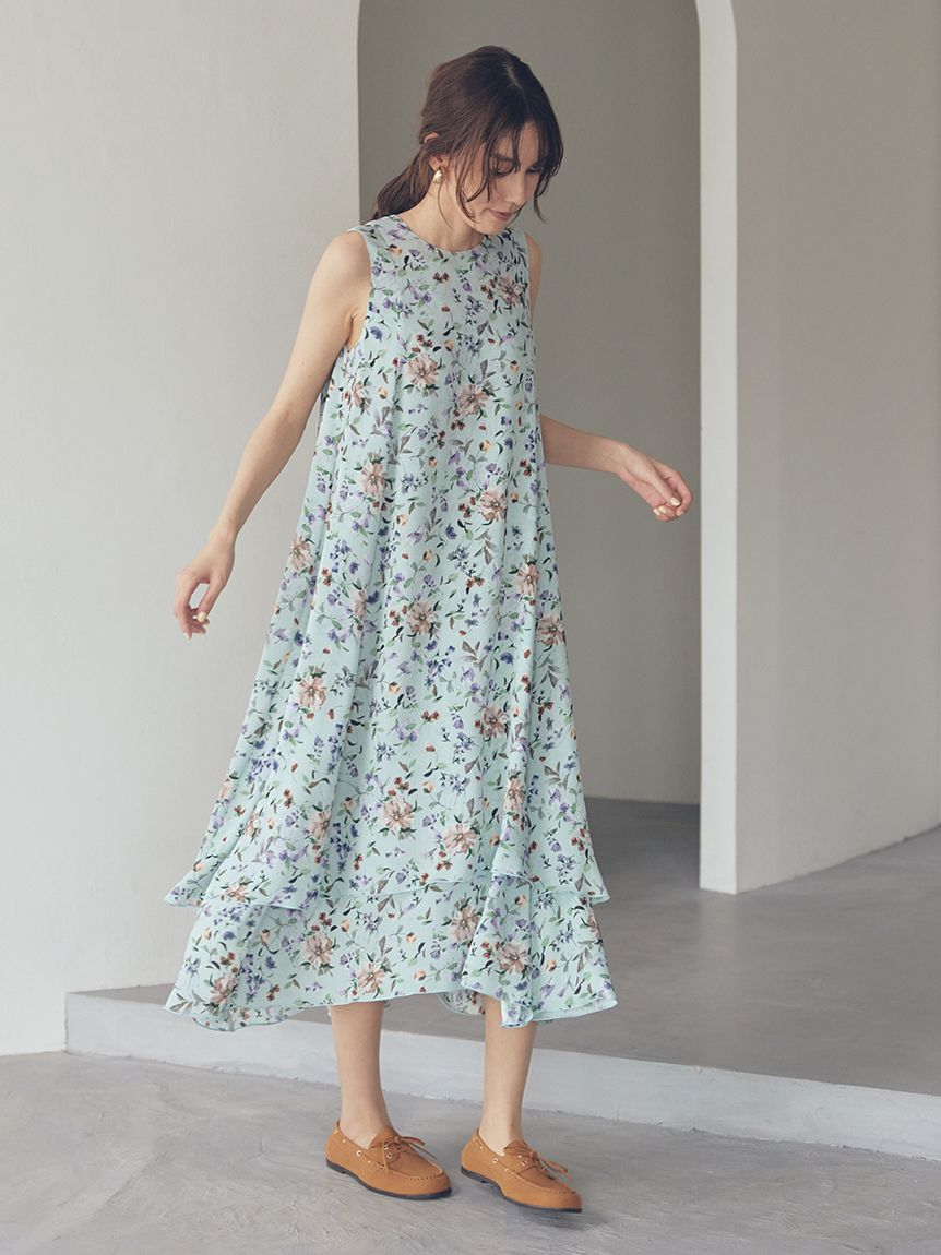Mila Owen「フラワープリントヘムレイヤードワンピース」|ワンピース|