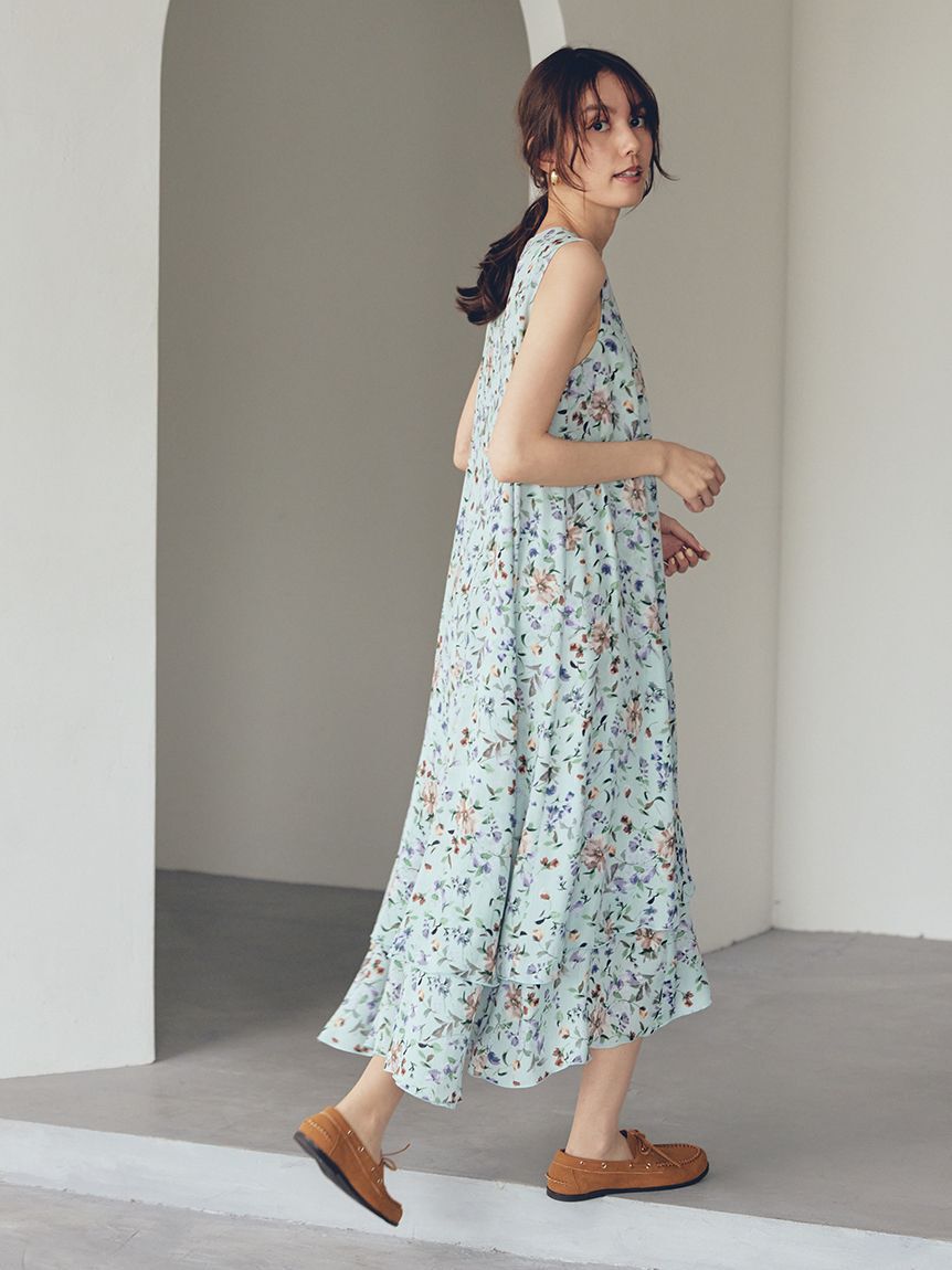 Mila Owen「フラワープリントヘムレイヤードワンピース」|ワンピース|