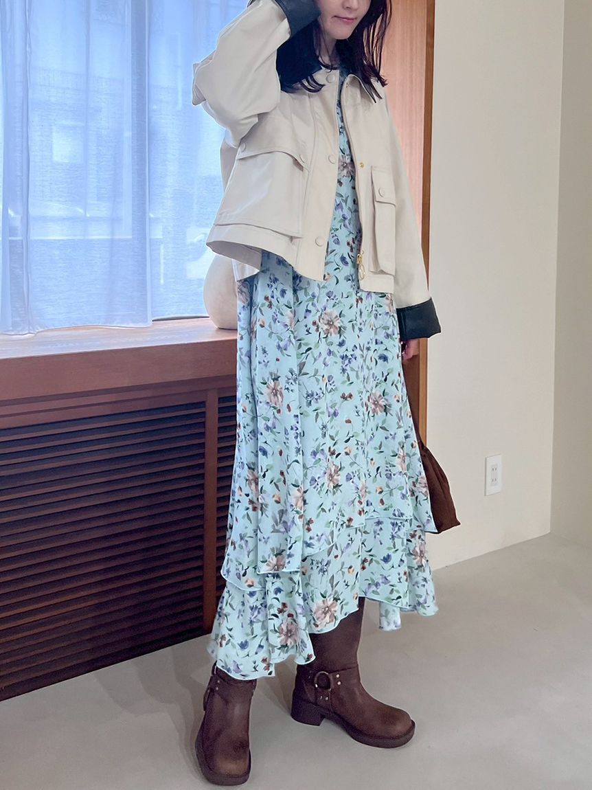 Mila Owen「フラワープリントヘムレイヤードワンピース」|ワンピース|