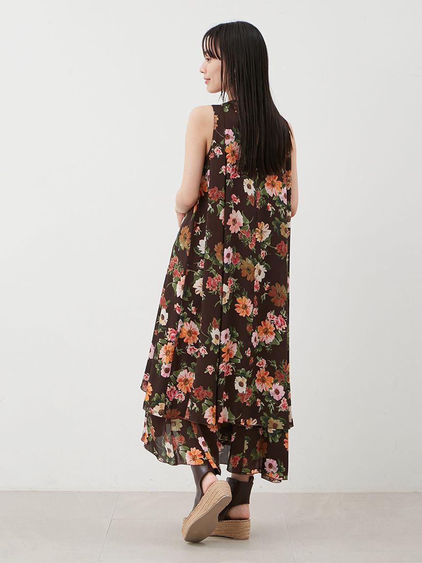 Mila Owen「フラワープリントヘムレイヤードワンピース」|ワンピース|