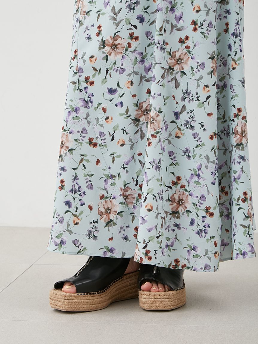 Mila Owen「フラワープリントエスカルゴナロースカート」|スカート|