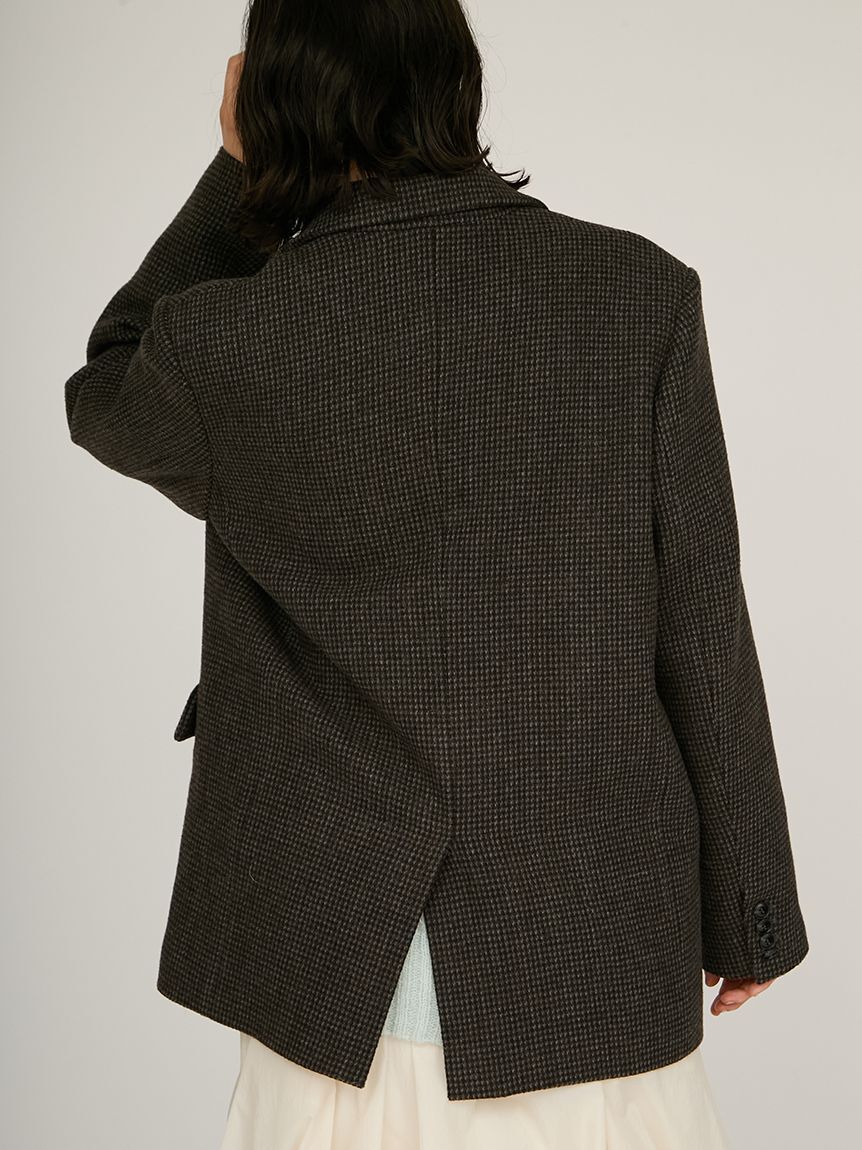 emmi atelier「ウールチェックジャケット」|テーラードジャケット|