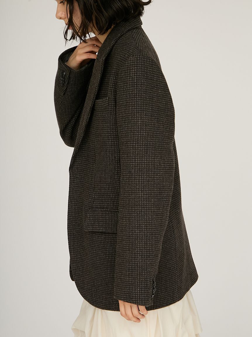 emmi atelier「ウールチェックジャケット」|テーラードジャケット|