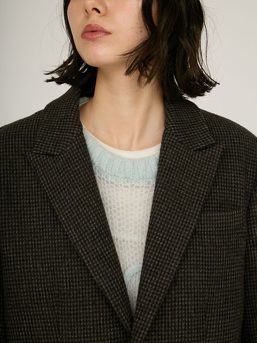 emmi atelier「ウールチェックジャケット」|テーラードジャケット|