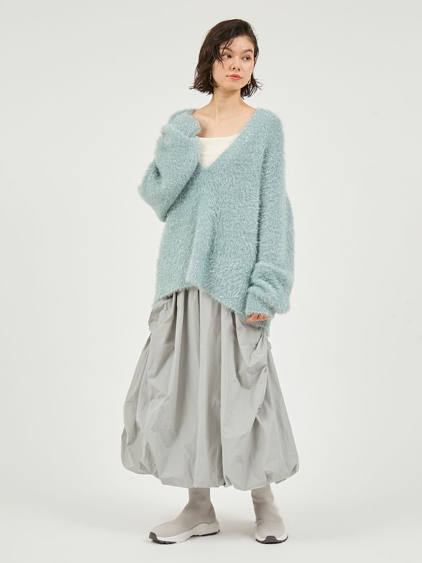 emmi atelier「フェザーラメニットプルオーバー」|ニット・セーター|