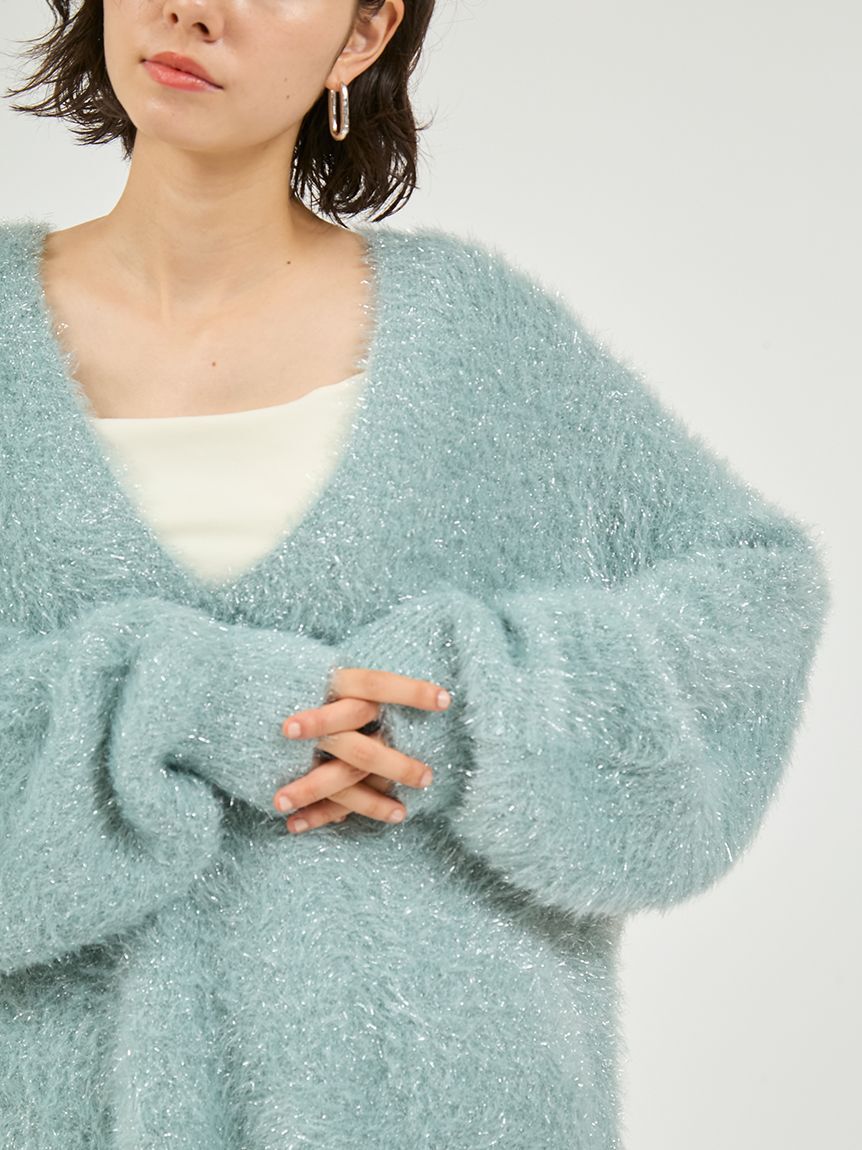 emmi atelier「フェザーラメニットプルオーバー」|ニット・セーター|