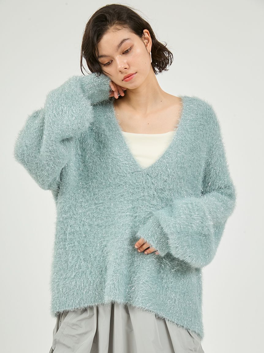 emmi atelier「フェザーラメニットプルオーバー」|ニット・セーター|LBLU