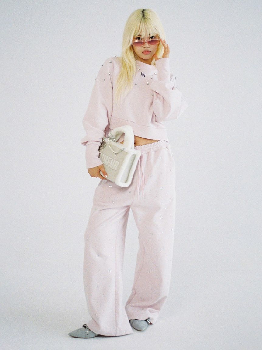 FURFUR「ビジュー付きロゴ刺繍スウェット」|スウェット・ジャージ|