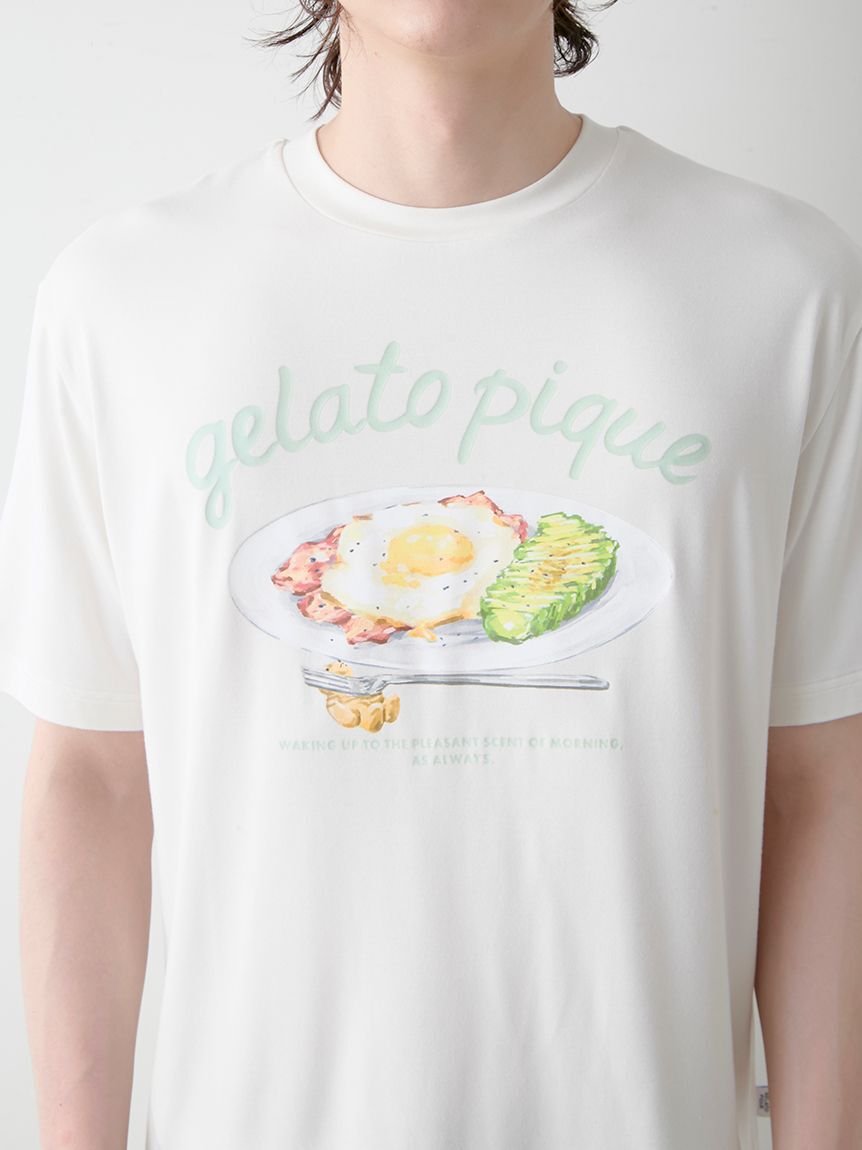 GELATO PIQUE HOMME「【HOMME】【接触冷感】サニーサイドエッグワンポイントTシャツ」|ルームウェア|