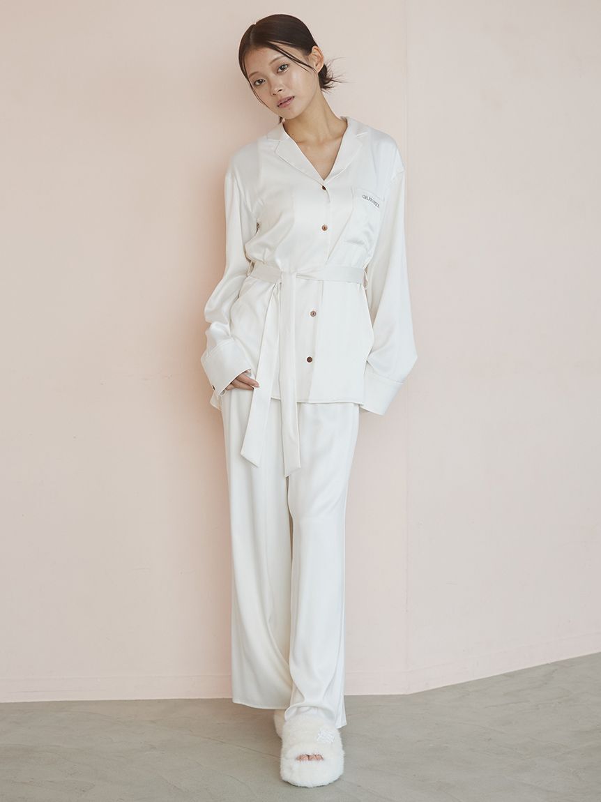 gelato pique「裏起毛サテンシャツ」|ルームウェア|