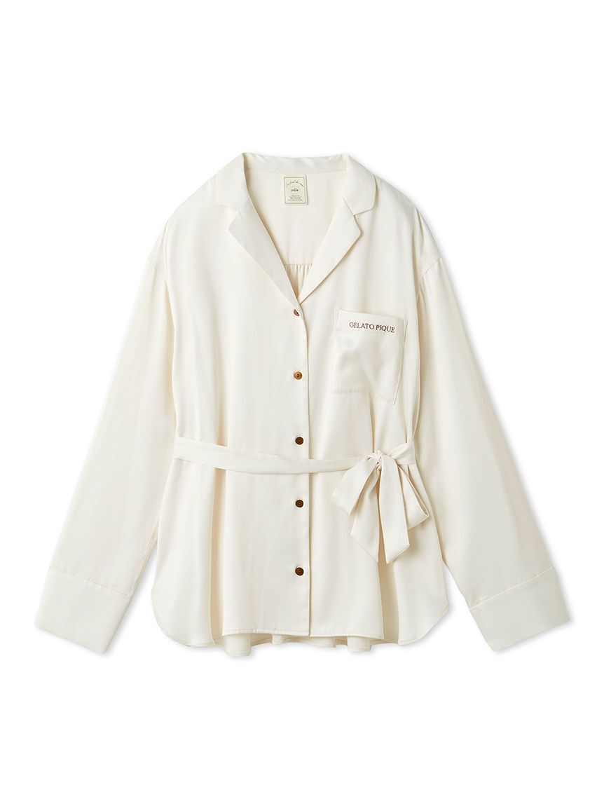 gelato pique「裏起毛サテンシャツ」|ルームウェア|