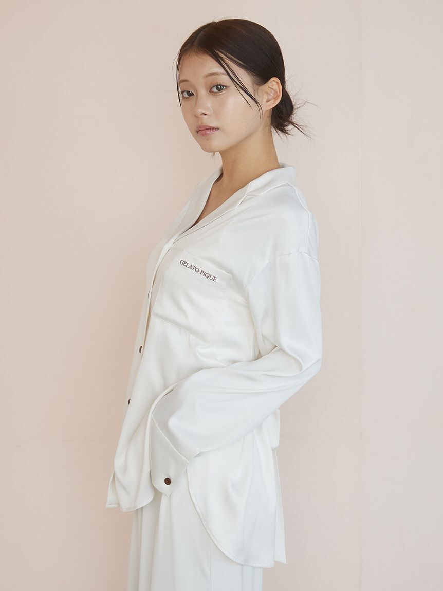 gelato pique「裏起毛サテンシャツ」|ルームウェア|